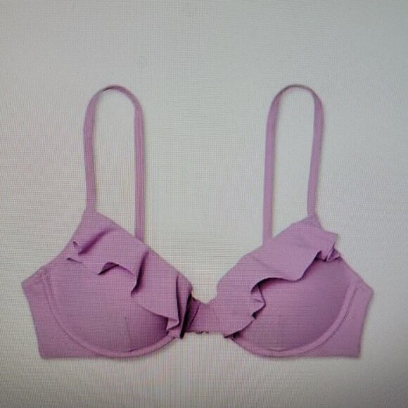 Women's Ruffle Underwire Bikini Top - Shade & Shore Purple textured 34B T35 - Picture 2 of 3
